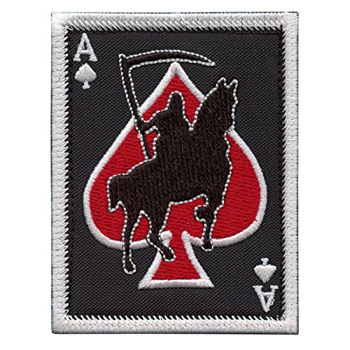 LEGEEON Ace of Spades Grim Reaper Death Card Morale Tactical Skull Skeleton Embroidery Touch Fastener Patch von LEGEEON