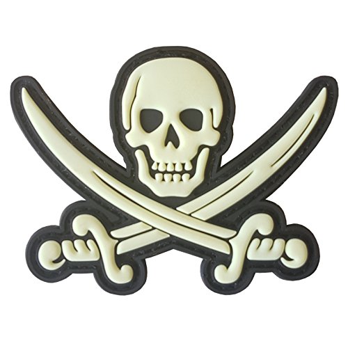 LEGEEON Calico Jack Skull Pirate Jolly Roger Morale Tactical ISAF PVC Rubber 3D Touch Fastener Patch von LEGEEON