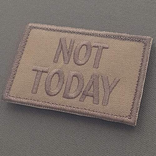 LEGEEON Coyote Brown Not Today 2x3.25 Tan Morale Tactical Military Hook Patch von LEGEEON