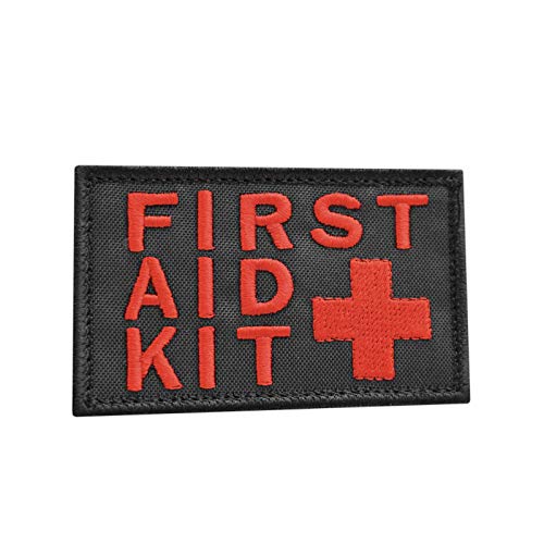 LEGEEON First Aid Kit 2x3.25 Red/Black IFAK Medic MED Trauma Paramedic Morale Hook Patch von LEGEEON