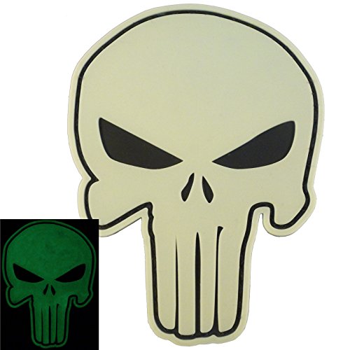LEGEEON GITD PVC 3D Rubber Punisher Skull USA Sealteam DEVGRU Glow Dark Hook Patch von LEGEEON