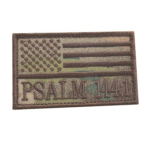 LEGEEON Multicam Psalm 144:1 2x3.25 Christian Morale OCP USA Tactical Touch Fastener Cap Patch von LEGEEON