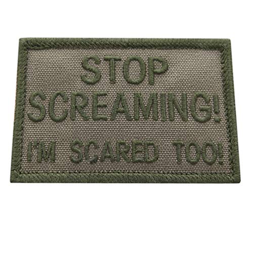 LEGEEON Ranger Green Stop Screaming I am Scared Too 2x3.25 Tactical Morale Hook Cap Patch von LEGEEON