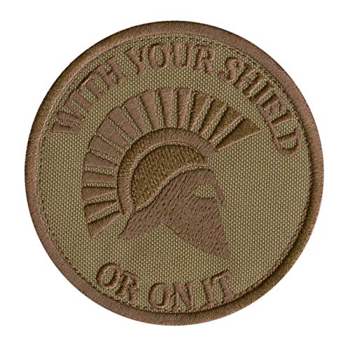 LEGEEON Spartan with Your Shield OR ON IT Tan Coyote DEVGRU Morale Tactical Fastener Patch von LEGEEON
