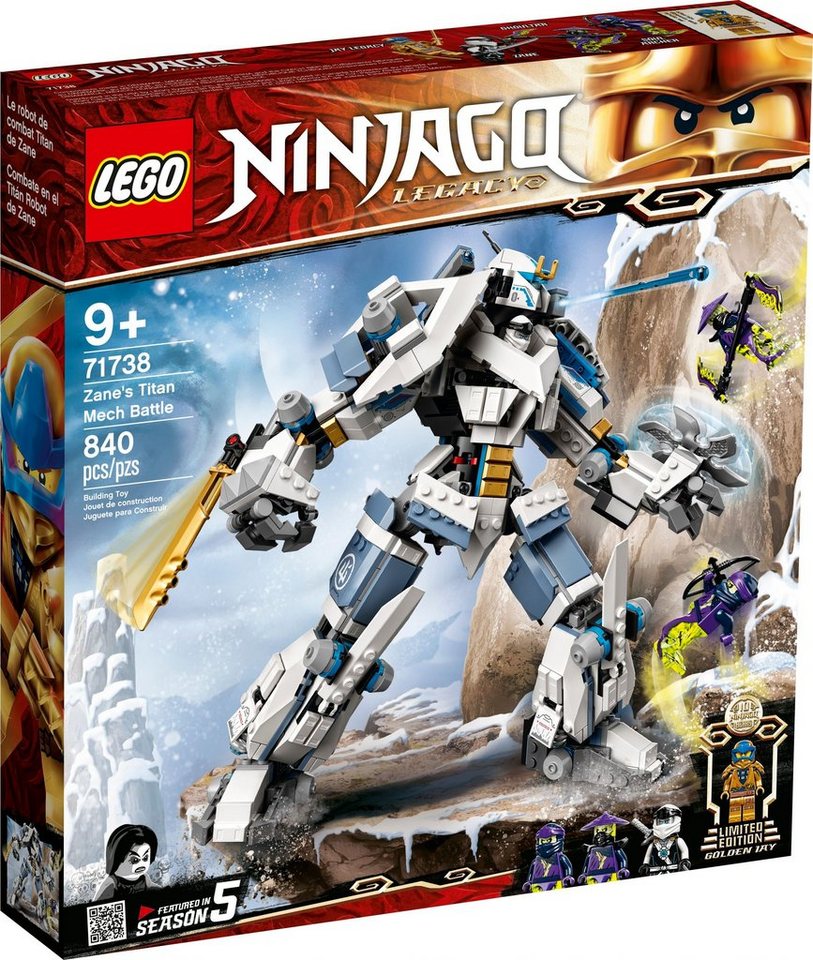LEGO® Konstruktionsspielsteine LEGO® Ninjago 71738 Zanes Titan-Mech, (840 St) von LEGO®