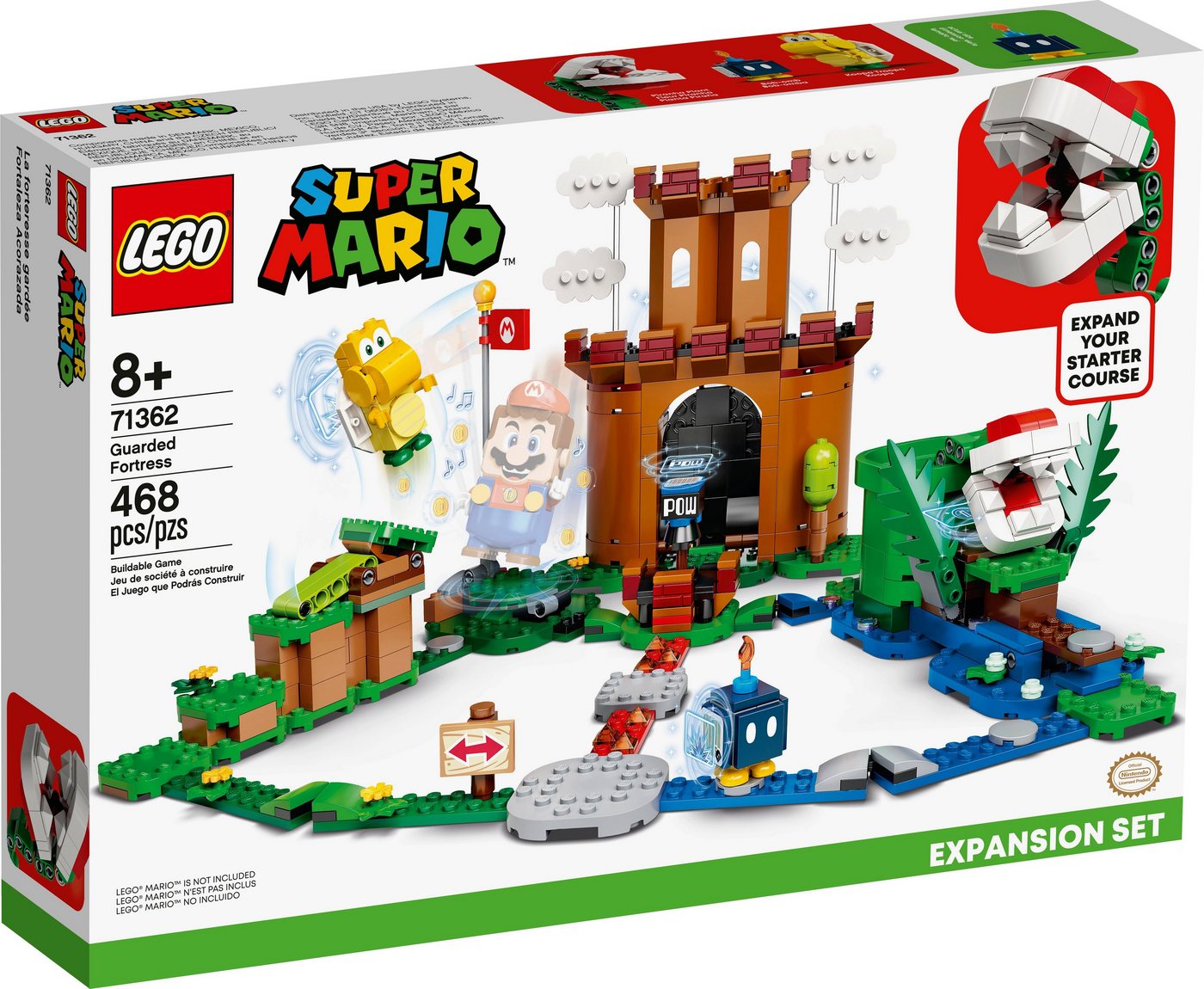 LEGO® Konstruktionsspielsteine LEGO® Super Mario 71362 Bewachte Festung – Erweiterungsset, (468 St) von LEGO®