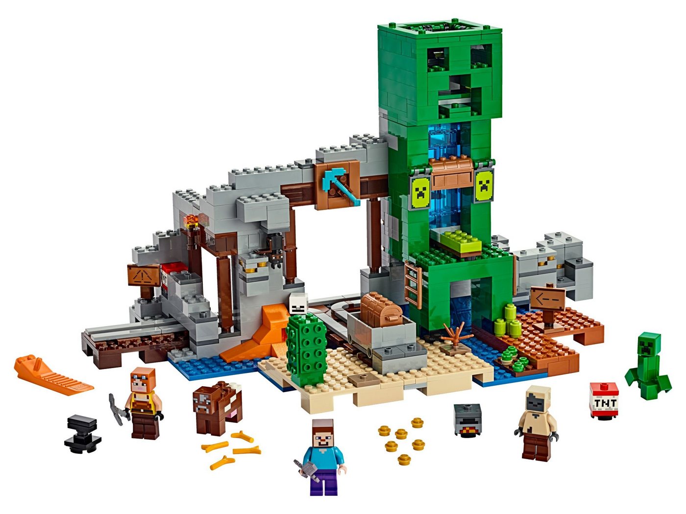 LEGO® Konstruktionsspielsteine Minecraft 21155 Die Creeper™ Mine, (834 St) von LEGO®