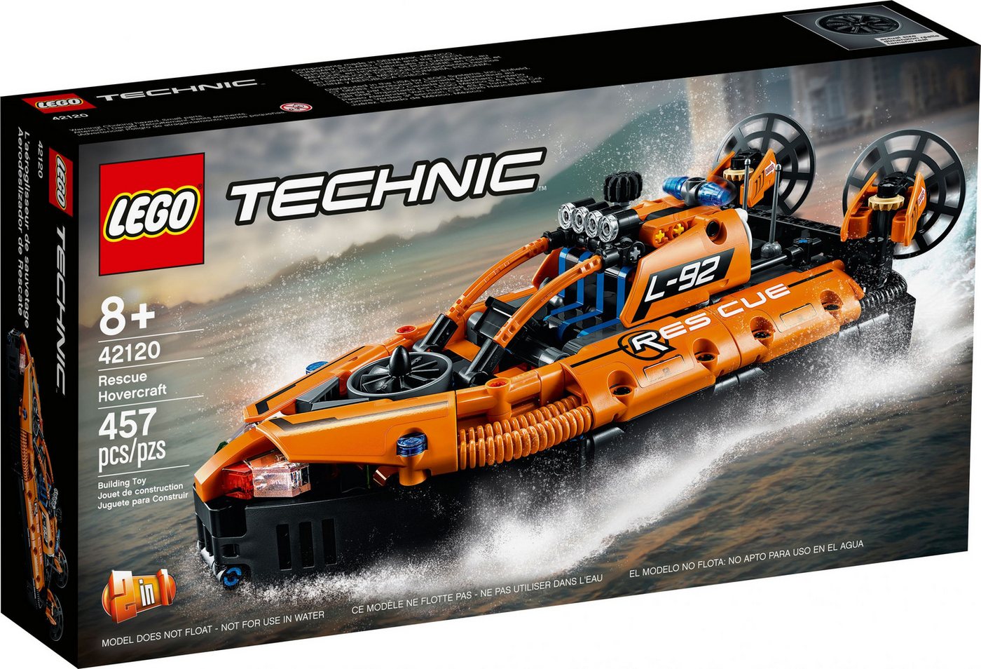 LEGO® Konstruktionsspielsteine Technic 42120 Luftkissenboot für Rettungseinsätze, (457 St) von LEGO®