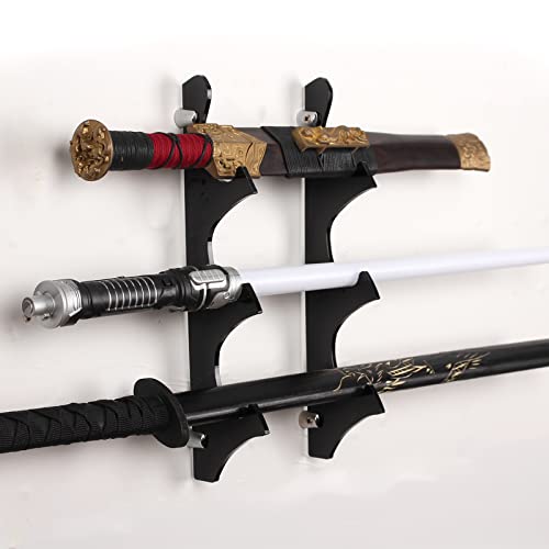 LEILIN Lichtschwertständer, Wand-Lichtschwertständer, geeignet für FX Lichtschwertständer, Schwerter, Lichtschwert und Star Wars Lichtschwert (drei Schichten) von LEILIN