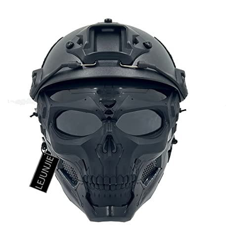 PJ Typ Tactical Airsoft Schutz Fast Helm mit einstellbarem Full-Face-Schädel Maske Set,für Paintball-Schießen, CS-Spiele von LEJUNJIE