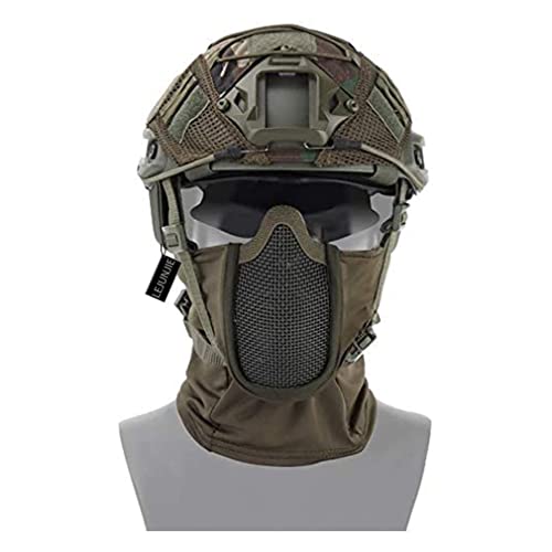 Taktisches Fast Airsoft Paintball Schutz Helm Set, Sturmhauben-Netzmaske mit Vollgesichtsschutz im Ninja-Stil für Wilde Jagd CS-Spiele von LEJUNJIE