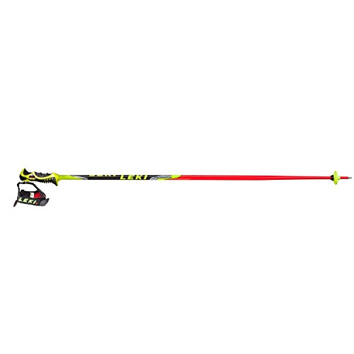 LEKI Erwachsene Skistock WC SL-TBS, Base Color: Neon Red/Design: Neon Yellow-Black-SIL-White-Anthr, 115 cm von LEKI