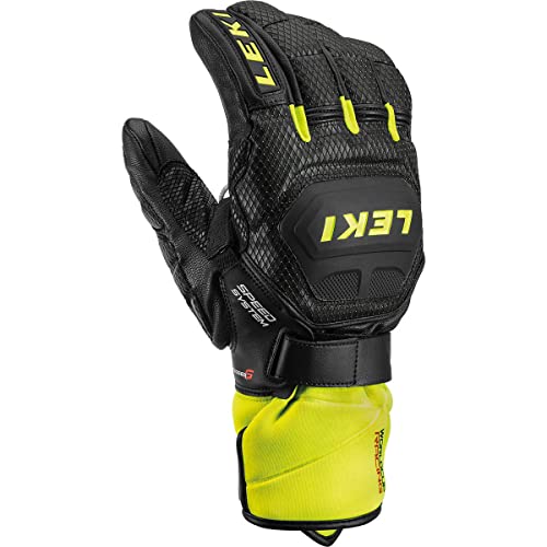 LEKI Worldcup Race Flex S Speed Handschuhe, Black-Ice Lemon, EU 9.5 von LEKI