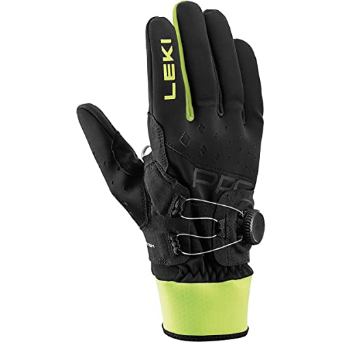LEKI PRC Boa Shark Handschuhe, Black-neon Yellow, EU 7 von LEKI