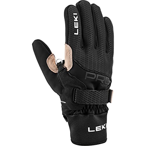 LEKI Prc Premium Thermoplus Shark Schwarz - Gore-Tex Warmer winddichter Langlauf Handschuh, Größe 6.5 - Farbe Black - S von LEKI