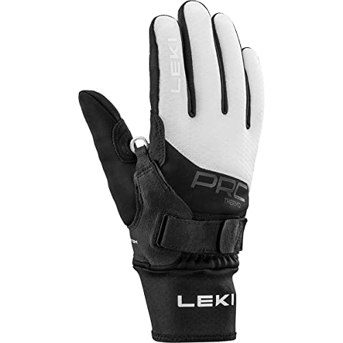 LEKI W Prc Thermoplus Shark Schwarz-Weiß, Damen Gore-Tex Fingerhandschuh, Größe 6.5 - Farbe Black - White von LEKI