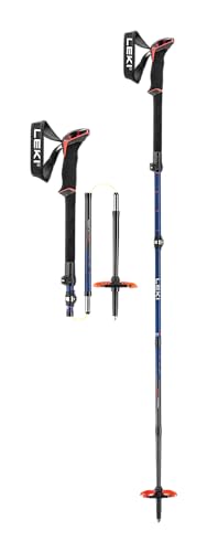 LEKI Sherpa FX Carbon Skistöcke, Midnight Blue-darkblue-red, 110-130cm von LEKI