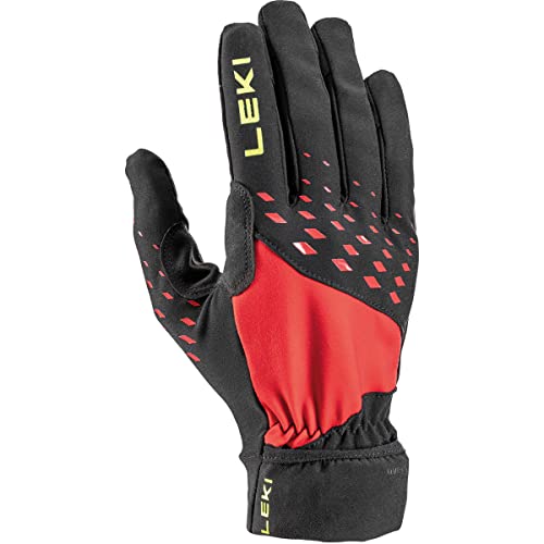 LEKI Ultra Trail Storm Handschuhe, Black-red-Neonyellow, EU 9 von LEKI