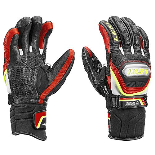 LEKI Worldcup Race TI. S Speed System Gelb-Rot-Schwarz-Weiß, Thinsulate™ Fingerhandschuh, Größe 11 - Farbe Black - Red - von LEKI