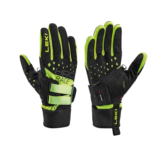 LEKI HRC Race Shark Handschuhe, Black-neon Yellow, EU 9 von LEKI