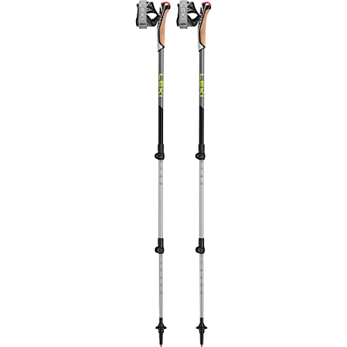 Leki Traveller Alu Stöcke, Black-Silvergray-Neonyellow, 90-130cm von LEKI