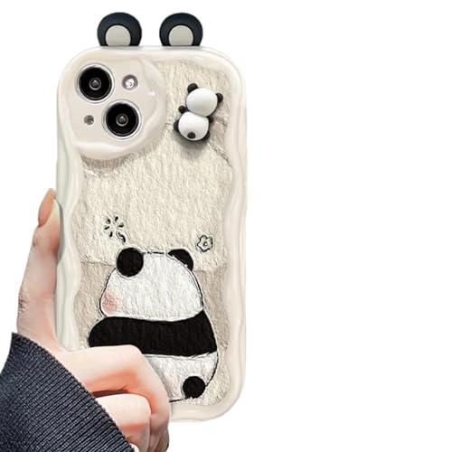 LELEW Fälle Panda Wavy Phone Hülle Für iPhone 15 14 13 12 12 11 Pro Max X Xr Soft Schockdcoverabdeckung-Für iPhone 12Promax-A von LELEW