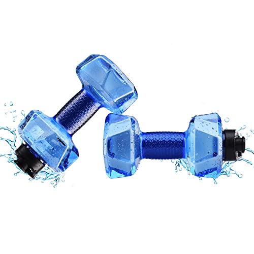 LEMCC 2 Stück Wasserhanteln, mit Wasser Befüllbare Hanteln, Schwimmende Wasserhanteln, Wassergewichte für Poolübungen, Schwimmhandstangen, Wasserfitness-Wasseraerobic-Ausrüstung für Erwachsene,(Blau) von LEMCC
