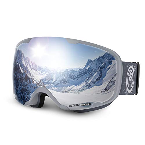 LEMEGO Skibrille Ski Goggles Snowboardbrille Doppel-Objektiv Anti-Fog Schneebrille OTG UV-Schutz Ski Schutzbrille Helm Kompatibel Snowboard Brille für Brillenträger Herren Damen von LEMEGO