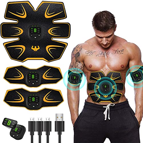 LEMENG EMS trainingsgerät bauchmuskeltrainer,EMS Bauchmuskeltrainer,Bauchmuskeltrainer,USB Wiederaufladbar Bauchmuskeln Stimulationsgerät,LCD Bildschirm von LEMENG