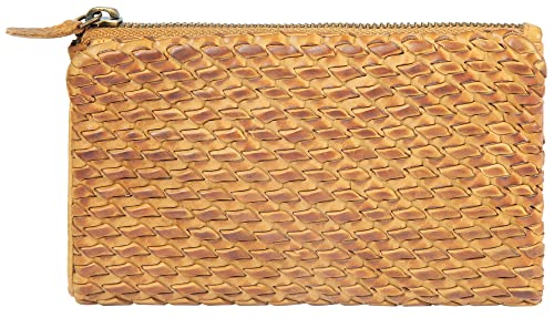LEONARDO VERRELLI Damen-Geldbörse Clutch Portemonnaie Tasche Handtasche Echtleder 3000451 (Gelb) von LEONARDO VERRELLI
