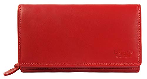 LEONARDO VERRELLI Damen – Geldbörse aus Echt Leder RFID Safe 17 x 9,5 x 4,5 cm 3000099 (Rot) von LEONARDO VERRELLI