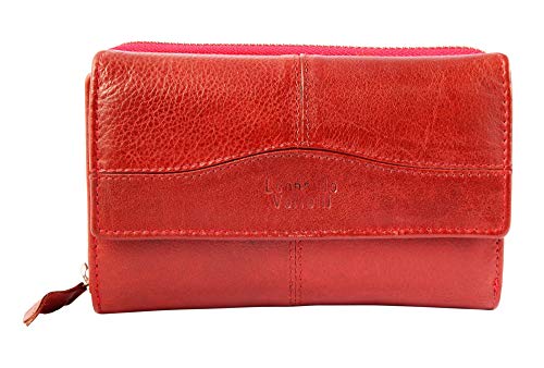 Leonardo Verrelli Echt-Leder Damen Geldbörse RFID Schutz 15x10cm- 3000096 (Rot) von LEONARDO VERRELLI