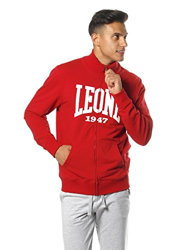 LEONE 1947 APPAREL Never Out Stock, Sweatshirt mit Reißverschluss Herren, Herren, Never Out Stock, rot von LEONE 1947 APPAREL