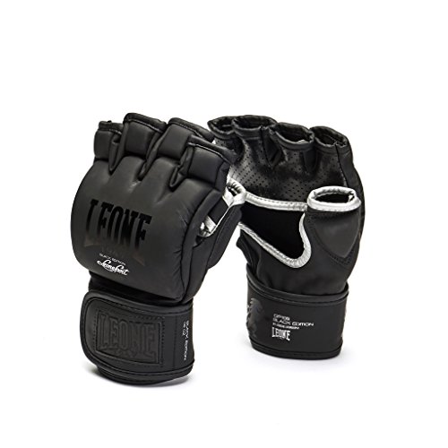 LEONE 1947, Black Edition MMA-Handschuhe, Unisex-Erwachsene, Schwarz, M, GP105 von LEONE 1947