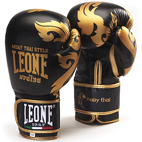 Leone 1947 Muay Thai Boxhandschuhe, Schwarz, 10 Uz von LEONE 1947