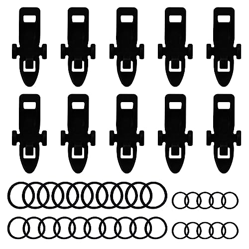 LERONO 10 Stück tragbare Angelrutenhaken, Köderaufhänger, Angelhakenhalter mit 3 Größen Gummiringen, Angelzubehör, Angelrutenhakenhalter, Tackle Tool Supplies von LERONO