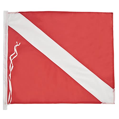 LERONO Down Dive Flaggen aus Nylon und Weiß, Warnflaggen, Tauchflaggen, Schild, Verwendung mit Schwimmbojen, Booten, Fahnenmasten, Tauchflaggen zum Schnorcheln von LERONO