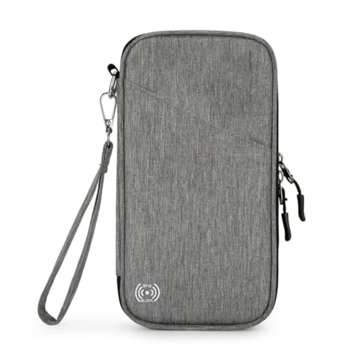 LERONO Taschen für Damen, kompakt, multifunktional, Reisepasshülle, perfekt für Reiseliebhaber und Geschäftsleute, grau von LERONO