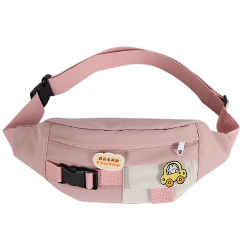 LERONO Taschen für Damen und Mädchen, niedliche Cartoon-Hüfttasche, kleine Umhängetasche, Brusttasche mit verstellbarem Riemen, schöne Gürteltasche für Reisen, rose von LERONO