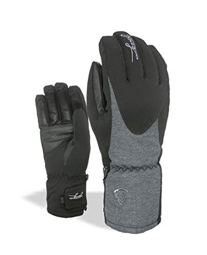 Level Damen Apline Handschuhe, Black-Grey, 6,5/XS von Level