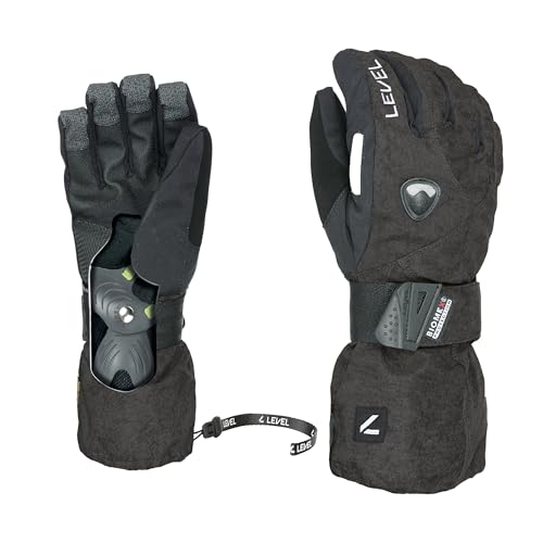Level Fly - Snowboard Handschuhe, Thermohandschuhe Winter Herren mit Verstellbarem Riemen und Stulpe, Ski- und Winterhandschuhe Herren Wasserdicht, Atmungsaktiv für Snowboard und Skifahren - 1 Paar von Level