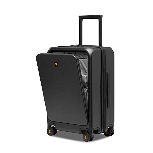 LEVEL8 Handgepäck Koffer Trolley 20", USB Charging Port Koffer Groß mit Front Laptopfach, Hartschalen-Reisekoffer mit 8 Spinner Rädern, TSA Lock(Grau,57cm,38L) von LEVEL8