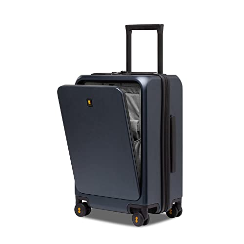 LEVEL8 Handgepäck Koffer Trolley 20", USB Charging Port Koffer Groß mit Front Laptopfach, Hartschalen-Reisekoffer mit 8 Spinner Rädern, TSA Lock(Königsblau,57cm,38L) von LEVEL8