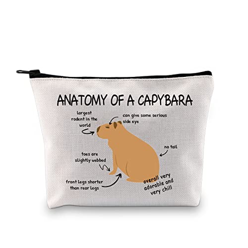 Capybara Make-up-Tasche Capybara Fan Geschenk Capybara Besitzer Kosmetiktasche Capybara Liebhaber Anatomie einer Capybara, Anatomie eines Capybara Ku, modisch von LEVLO