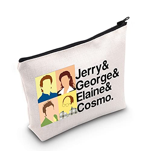 LEVLO Jerry & Elaine Kosmetiktasche für TV-Show, TV-Show-Fans, Geschenk, Jerry & Elaine & George & Cosmo Comedy Make-up-Tasche mit Reißverschluss für Damen und Mädchen, Jerry & Elaine & George & Cosmo von LEVLO