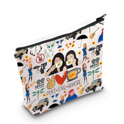 LEVLO Lustig inspirierte Kosmetiktasche, Luke's Fans, Geschenk, Peace, Liebe, Luke's Make-up, Reißverschluss, Tasche für Freunde, Familie, BFF, Peace Luke's M, Kosmetiktasche von LEVLO