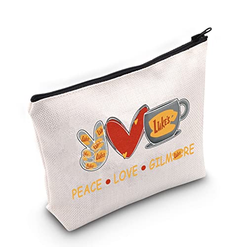 LEVLO Lustige Mädchen inspirierte Kosmetiktasche Luke's Fans Geschenk Peace Love Luke 's Make-up Reißverschluss Tasche für Freunde Familie BFF, Peace Love Luke's von LEVLO
