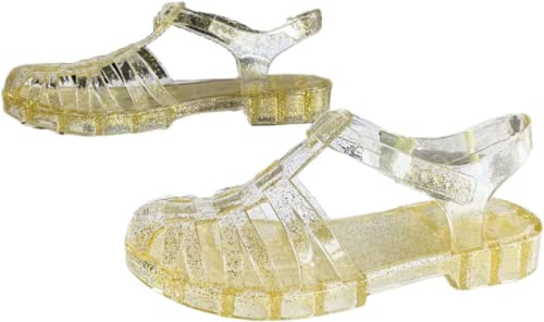 Gummi-Damensandalen,Unisex Kunststoff Sandalen,Damen Klassische transparente Schnallenschuhe,Gummistiefel aus Kunststoff Kristall-Strandschuhe (Sandalen3,39EU) von LEXAHO