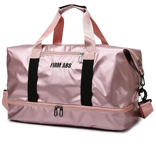 LEcylankEr Sporttasche Herren Damen Reisetasche Groß mit Schuhfach Wasserdichter Gym Bag mit Nassfach Sporttaschen Groß für Training Geschäftsreisen Shopping Fitness(Rosa) von LEcylankEr