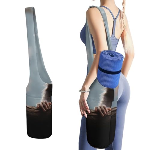 LFDSYEOQ Yogamatten-Tasche, niedlicher Affe, lange Aufbewahrungstasche mit Taschen für mehr Yoga-Zubehör, passend für die meisten Matten. von LFDSYEOQ